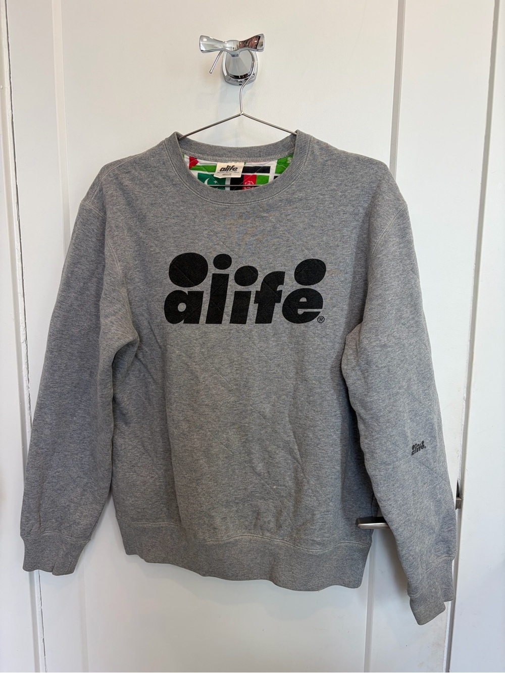 ALIFE - reversible grey crewneck sweater